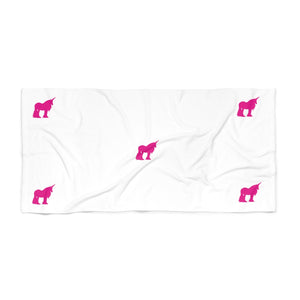 Pink Unicorn Beach Towel